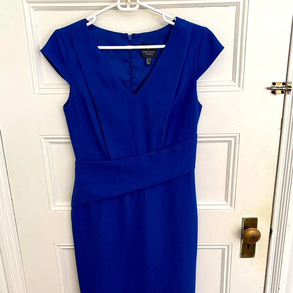 Adrianna Papell Women's Royal Blue Midi Dress